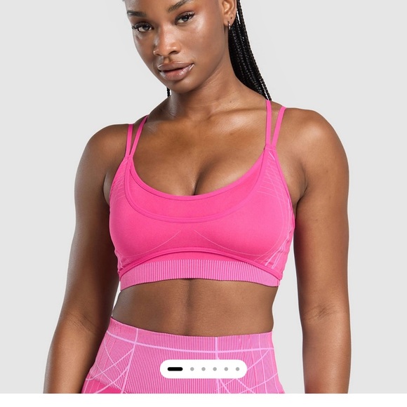 Gymshark Pink Strappy Sports Bra - Picture 1 of 2
